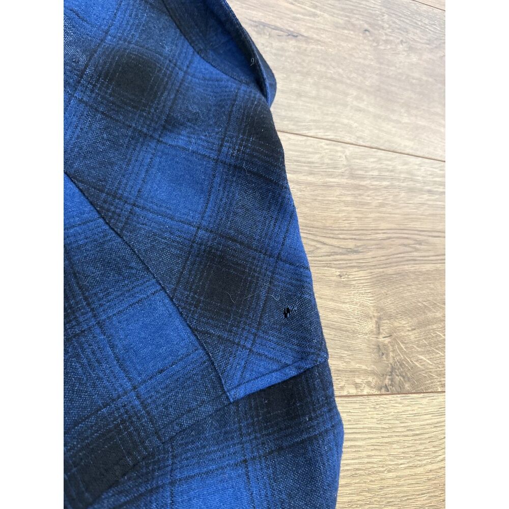 PENDLETON XL mens vintage VTG blue virgin wool button front shirt pearl snap USA - Picture 7 of 10